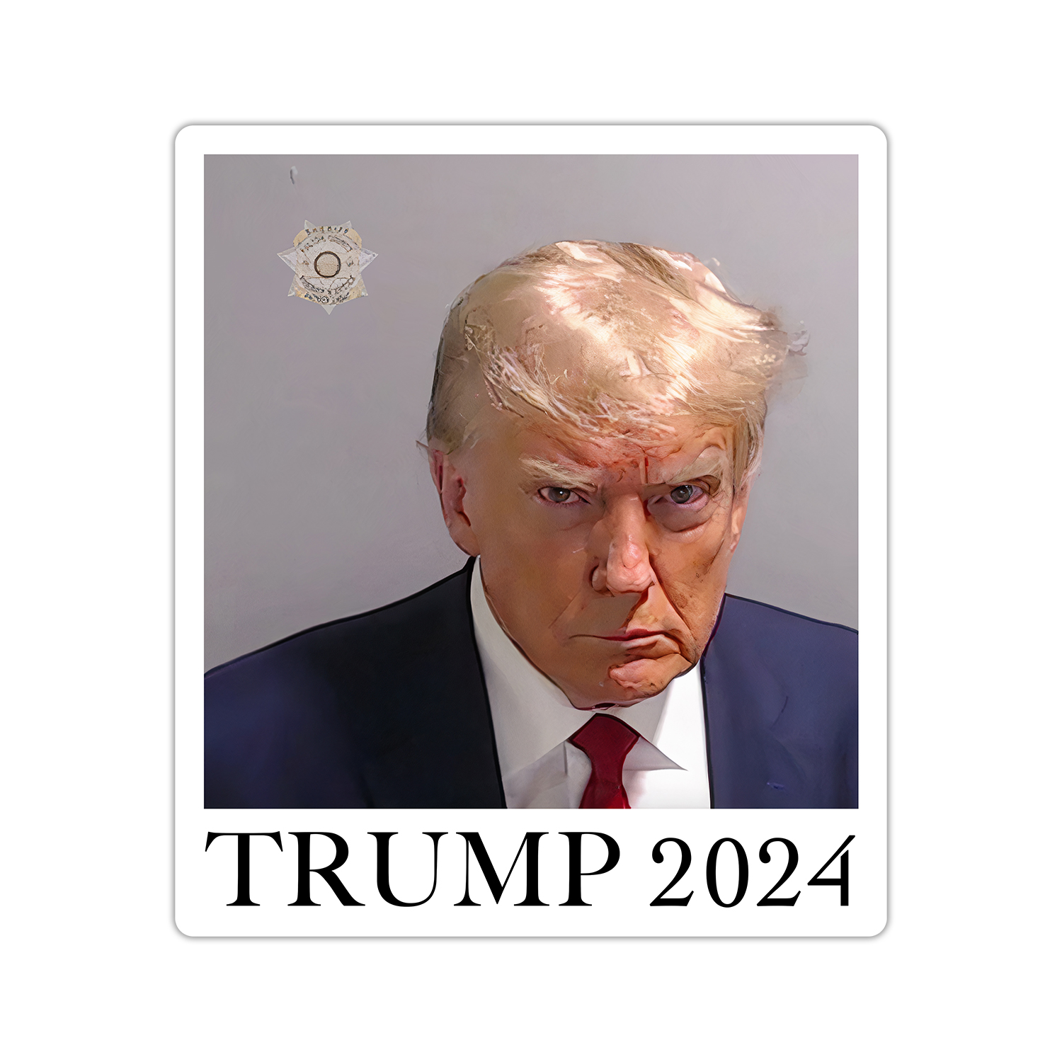 Trump 2024 mugshot sticker - US MAGA MERCH