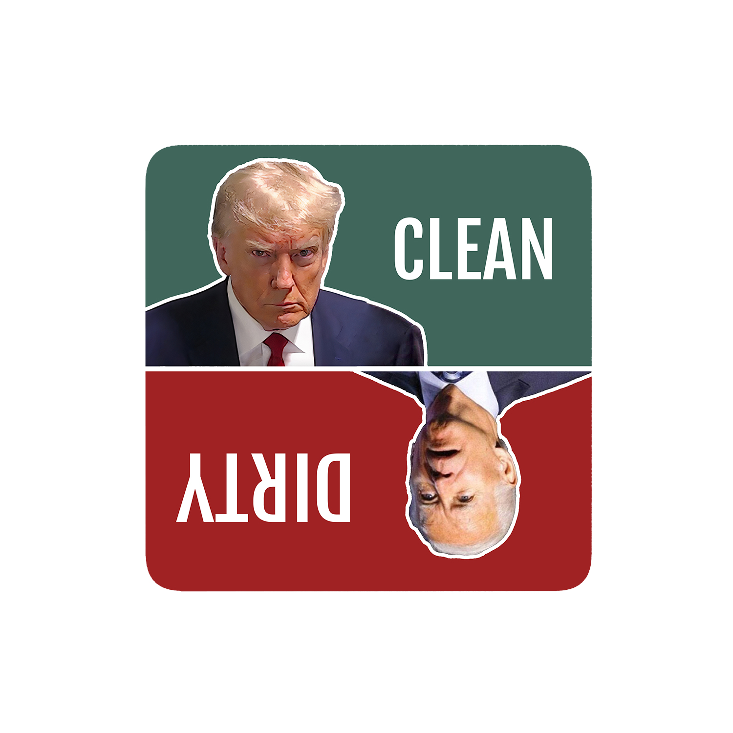 3.5 Dirty Clean Dishwasher Magnet Trump Biden Kitchen Home Decor Politic  Humor