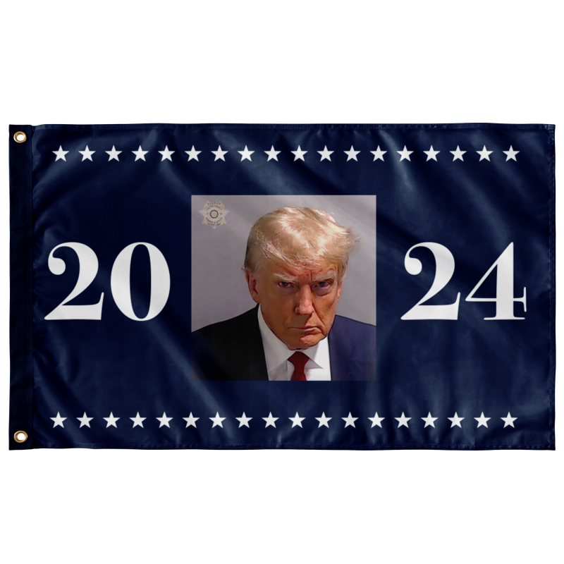 Trump mugshot flag - 2024 - US MAGA MERCH